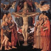 Fra Filippo Lippi The Trinity with Sts Mamas,James the Great,Zeno and Jerome, oil
